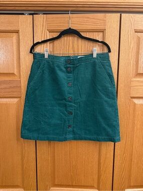 J. Crew Teal Green Corduroy Mini Skirt